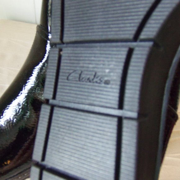 Clarks Glossy Black Ankle Booties - Picture 10 of 13